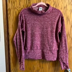 AVIA Cropped Athletic Cowl Neck Pullover with Hidden Zip Pockets